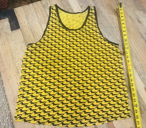 Vtg yellow dachshund - yellow, print